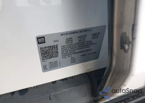 2022 Chevrolet Suburban 4Wd Premier z USA, uszkodzony, nr VIN 1GNSKFKD2NR113805